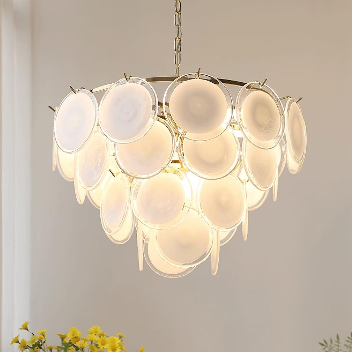 Lumirae candelabru Cascading Frosted sticlă Discs
