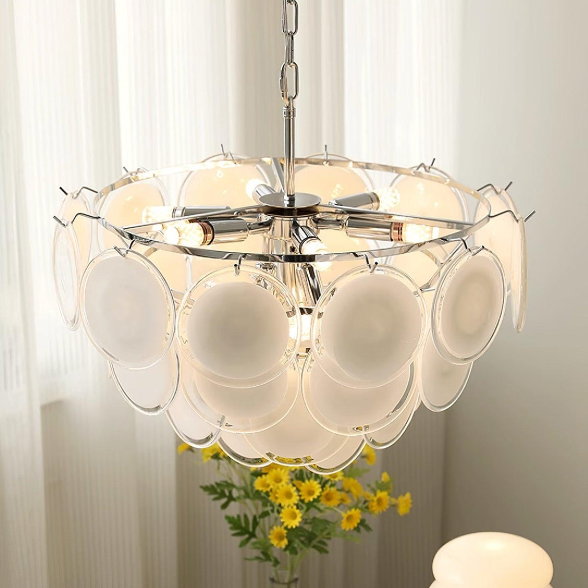 Lumirae candelabru Cascading Frosted sticlă Discs