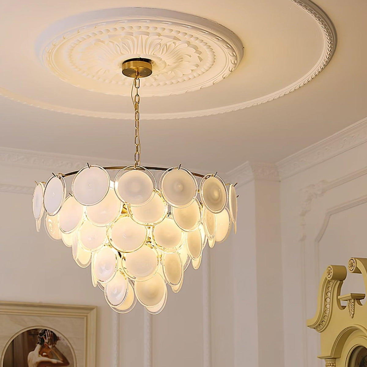 Lumirae candelabru Cascading Frosted sticlă Discs