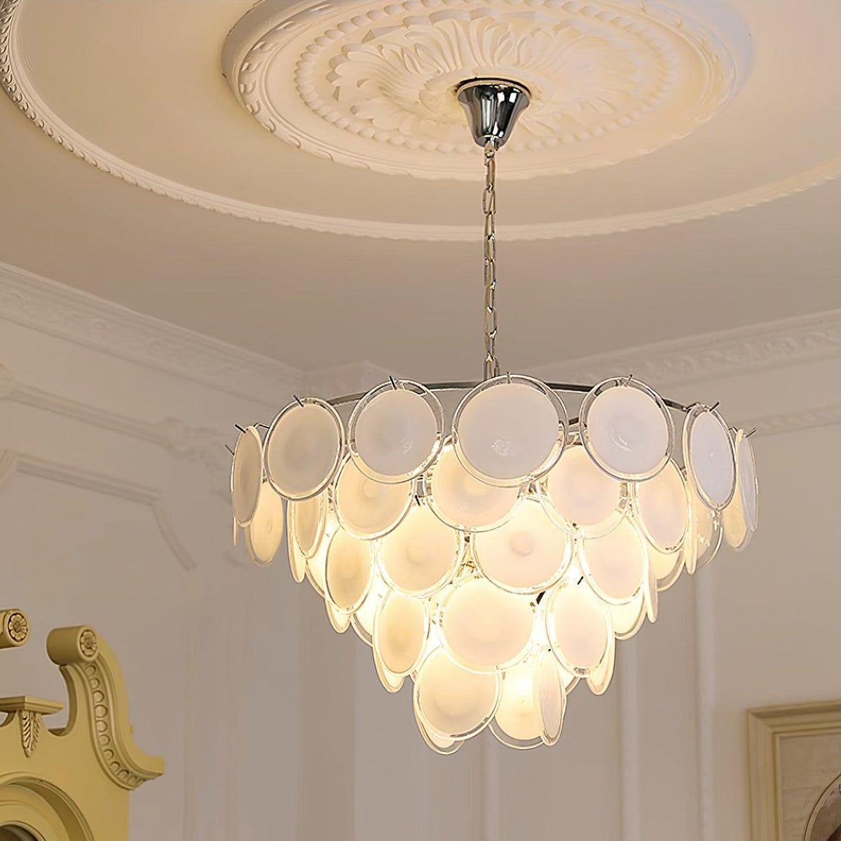 Lumirae candelabru Cascading Frosted sticlă Discs