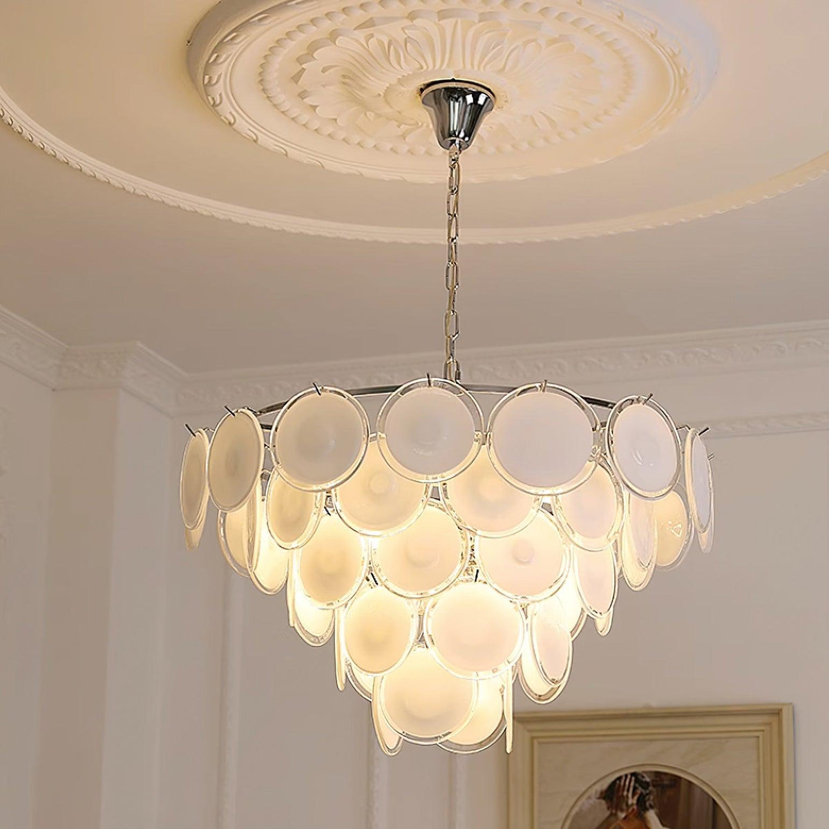 Lumirae candelabru Cascading Frosted sticlă Discs