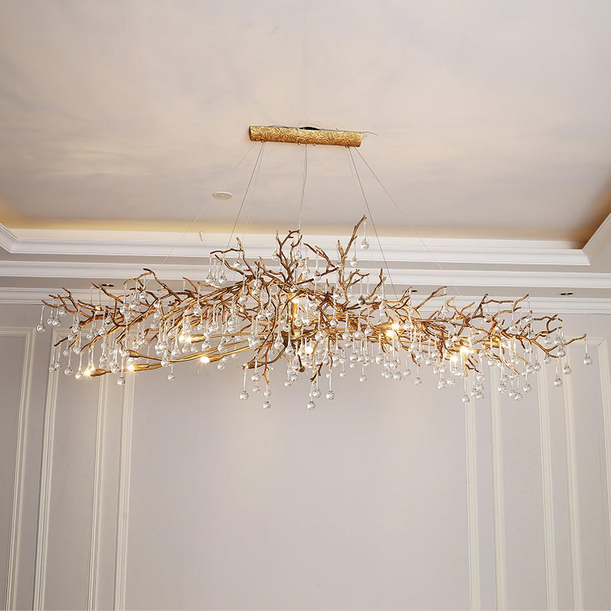 Elyeelle candelabru din alamă și cristal, cu ramuri