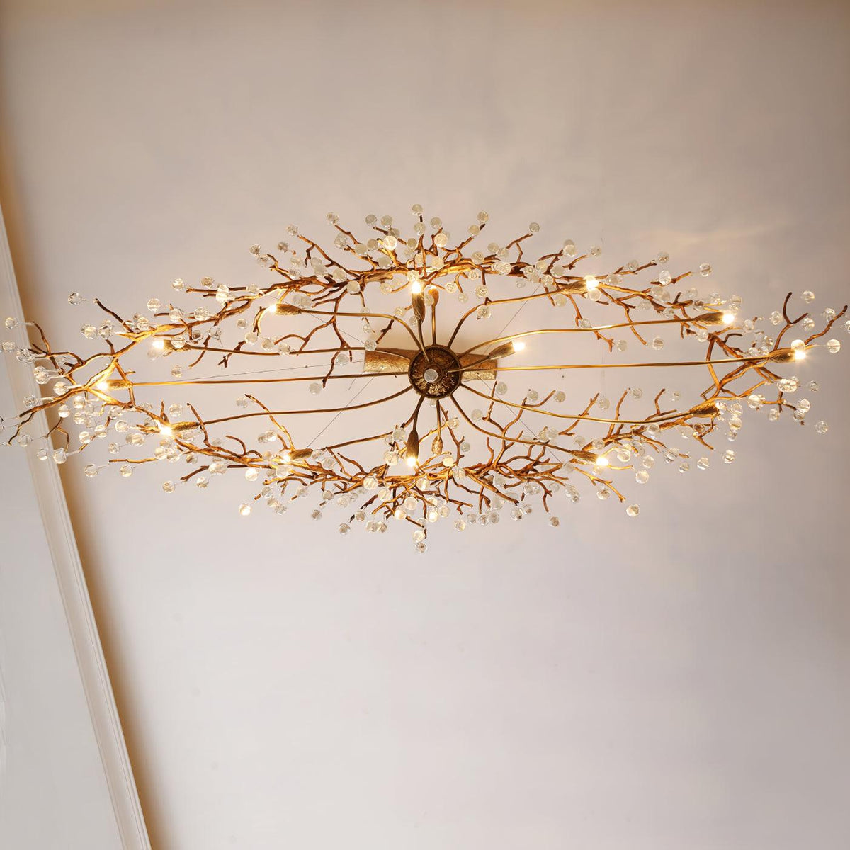 Elyeelle candelabru din alamă și cristal, cu ramuri