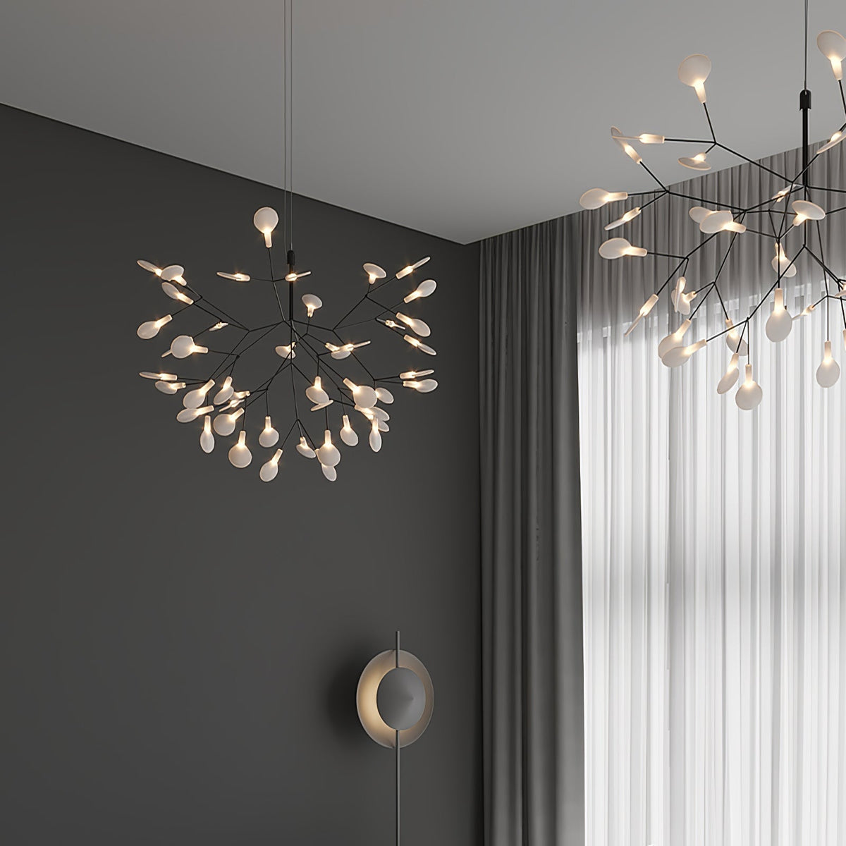 Candelabru negru Firefly LED