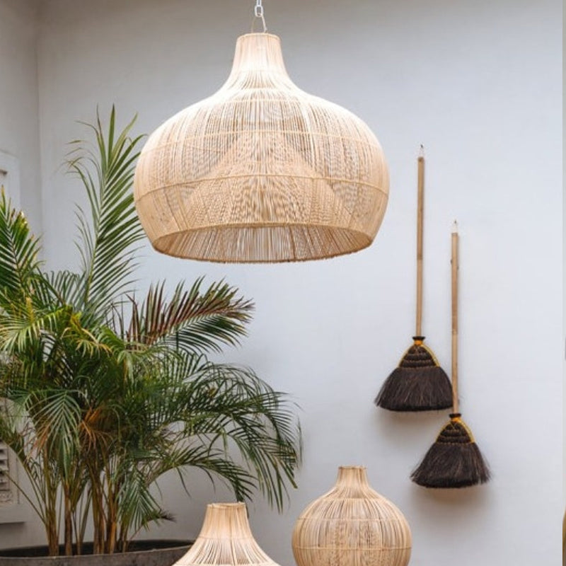 Muto Vintage Handmade ratan lampă suspendată living