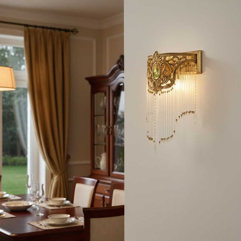 Bow Tie auriu cristal Fringe aplică de perete