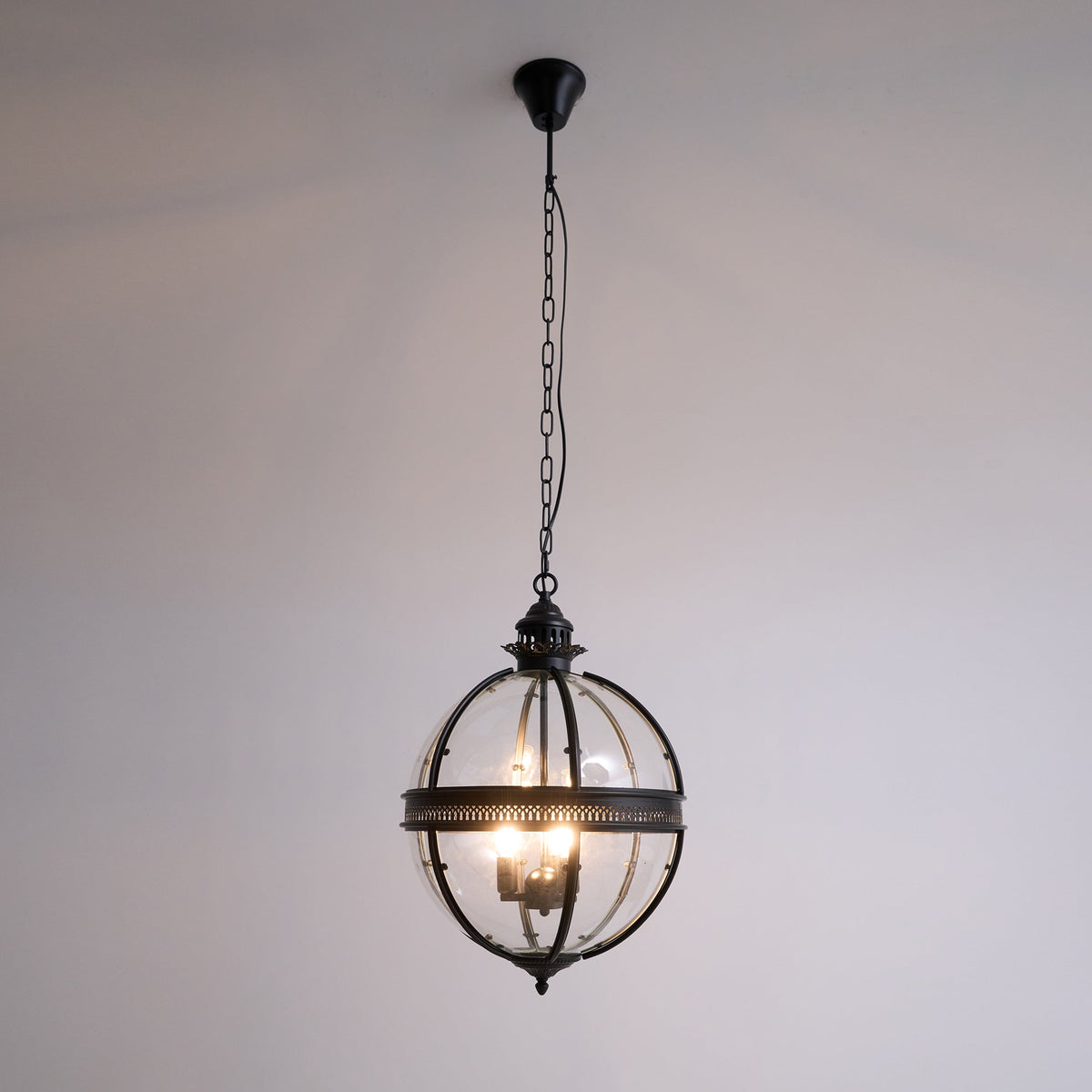 Svelte lampă suspendată din sticlă, vintage, industrială