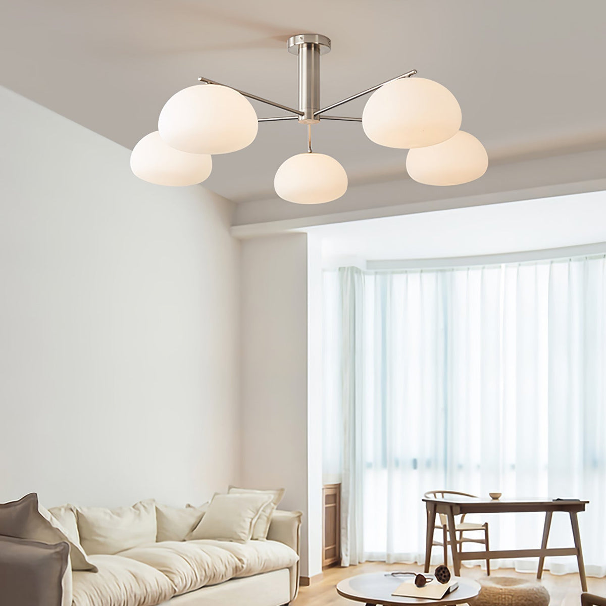 Silva lampă suspendată LED modernă metal Multi sticlă Glob Abajur alb pentru dormitor living, auriu/Nichel