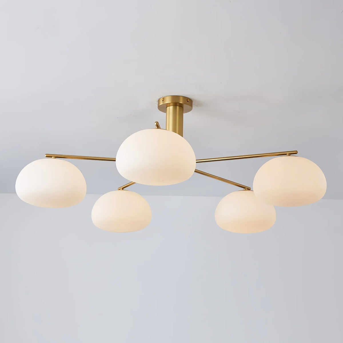Silva lampă suspendată LED modernă metal Multi sticlă Glob Abajur alb pentru dormitor living, auriu/Nichel