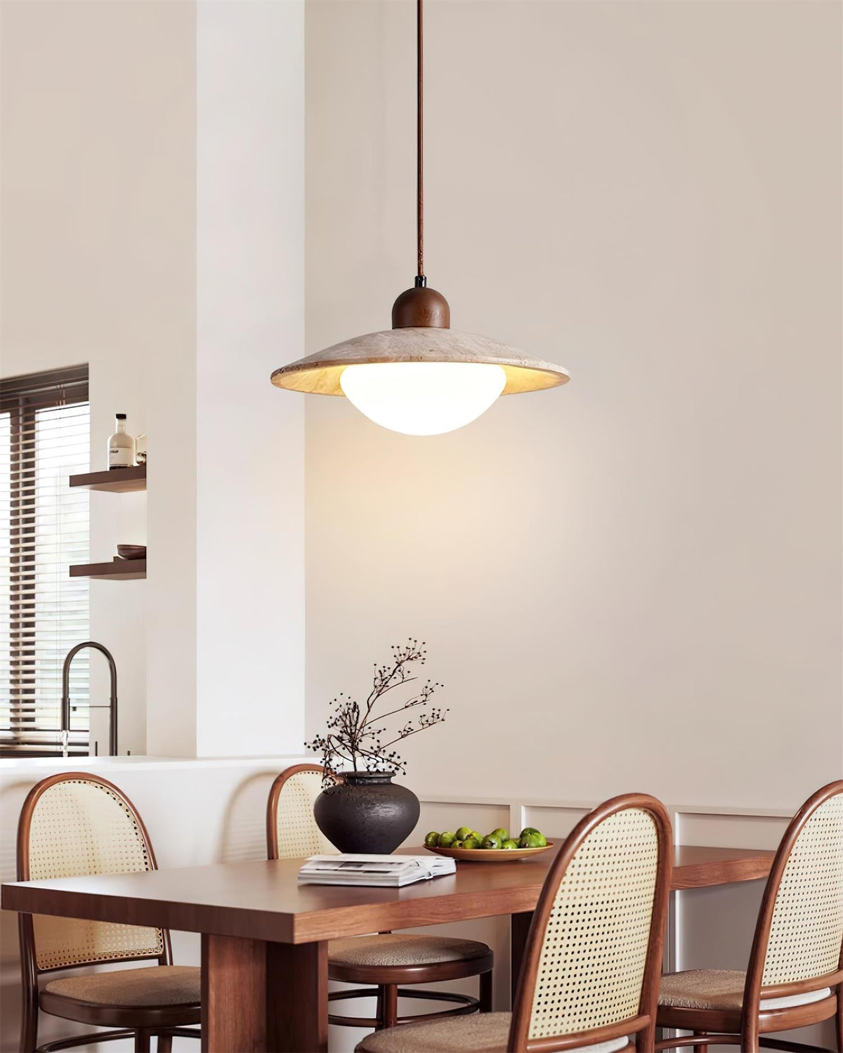 Luxen lampă suspendată din travertin, minimalistă