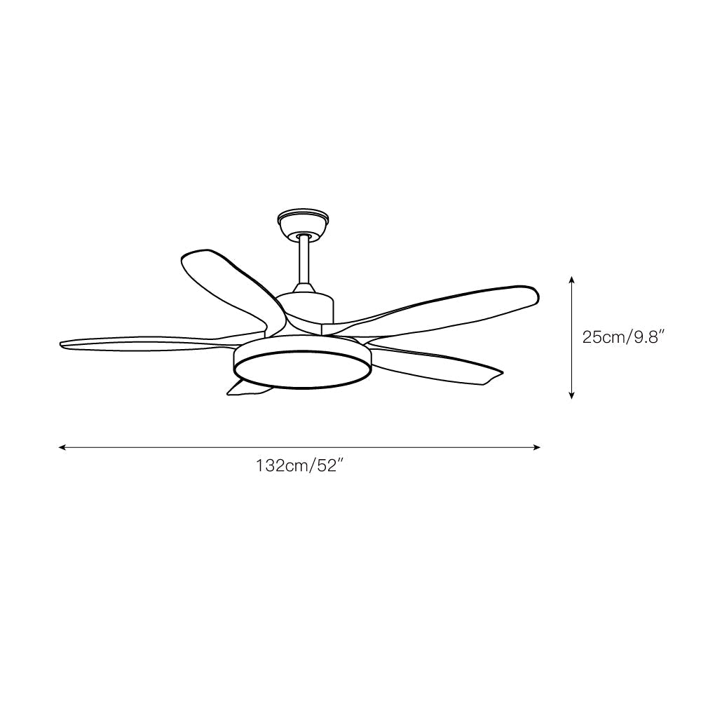 Teriinena ventilator de tavan cu lumină