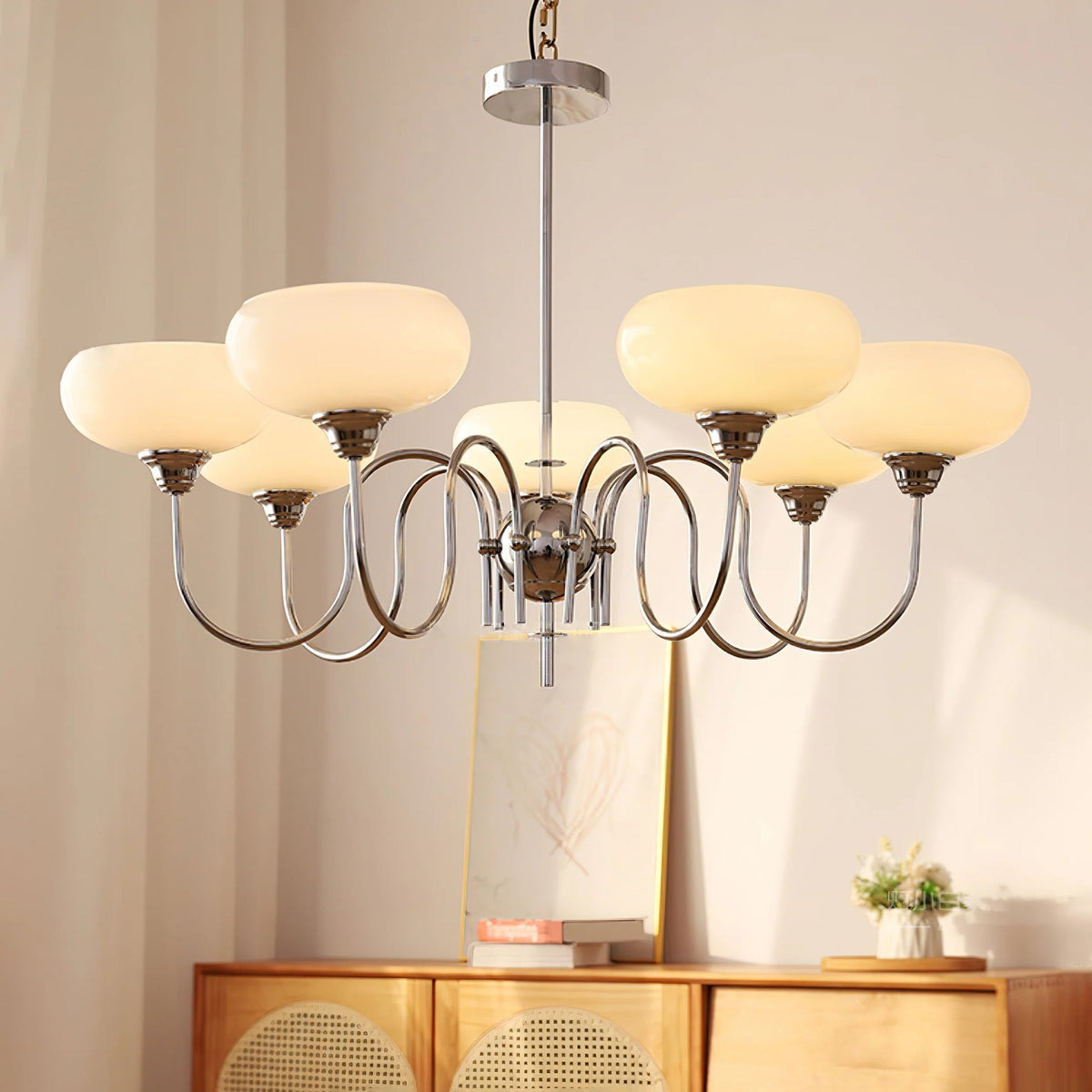 Arisha candelabru din metal și sticlă, vintage, LED, pentru living