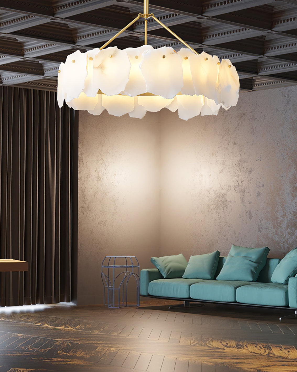 Telen candelabru cu straturi din alabastru