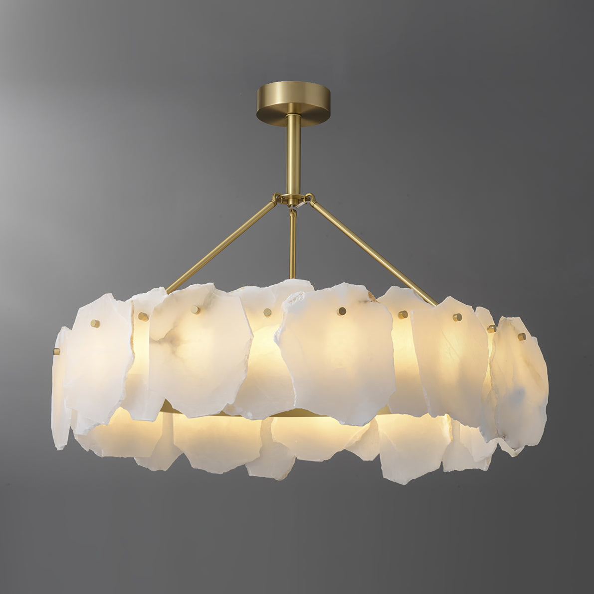 Telen candelabru cu straturi din alabastru