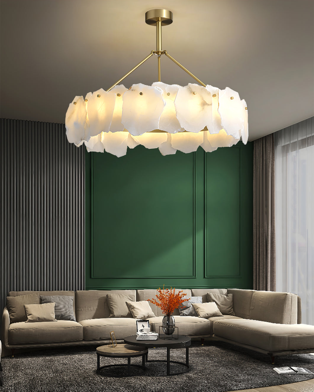 Telen candelabru cu straturi din alabastru