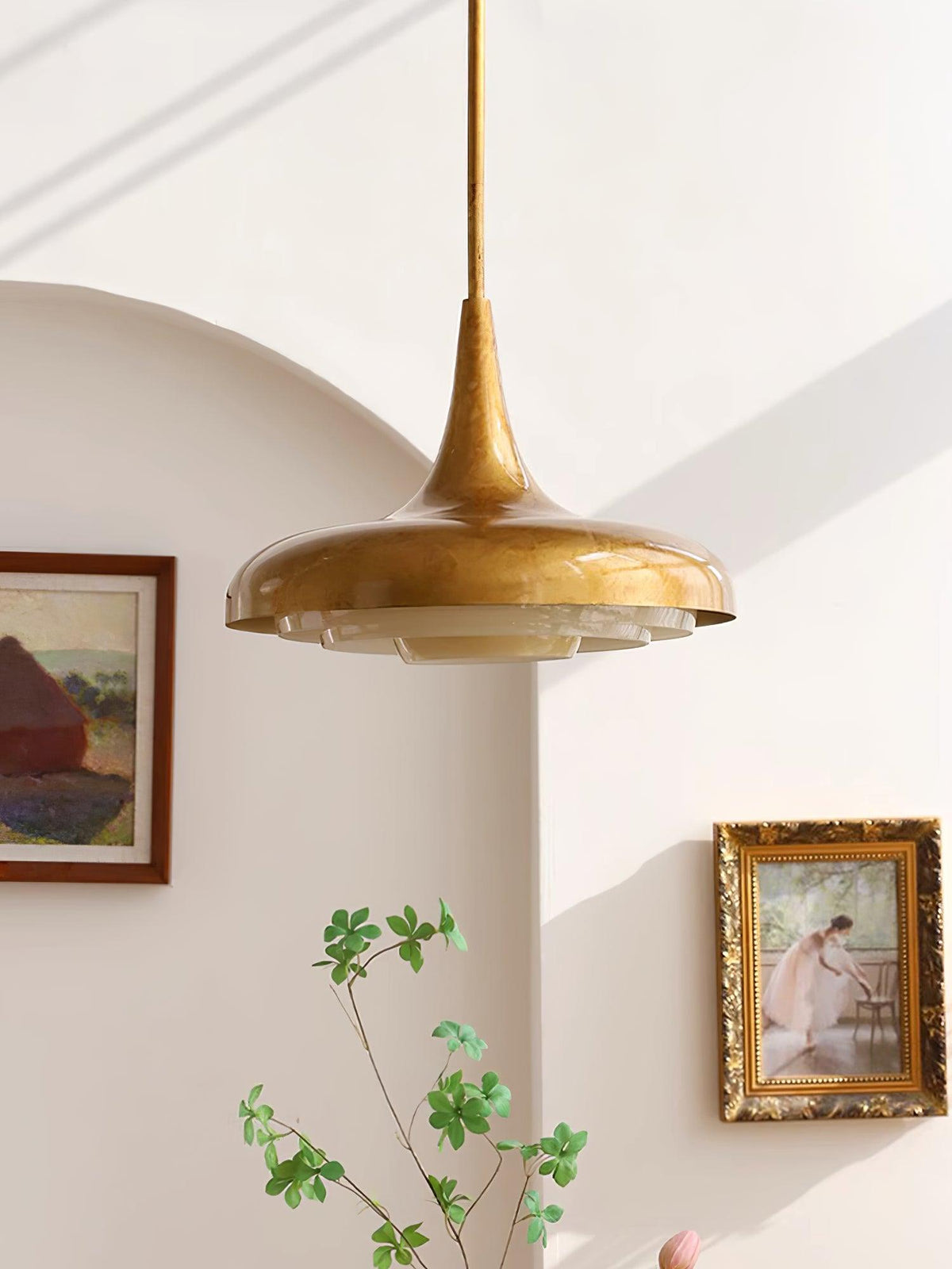 Liorinine lampă suspendată în stil modernist de la mijlocul secolului, modernă din sticlă