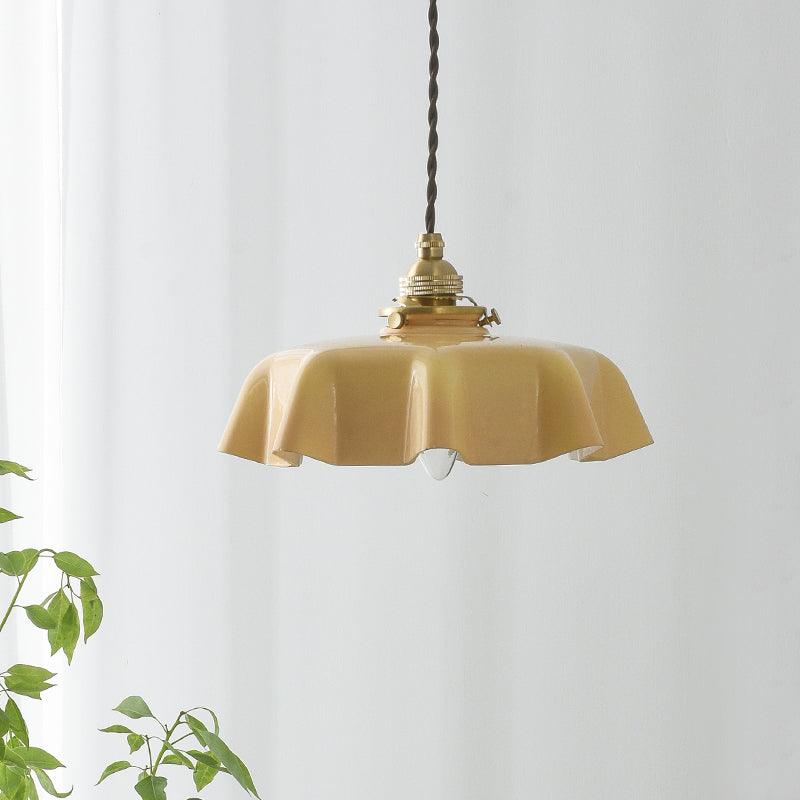 Civen lampă suspendată, rustică, cu margine ondulată