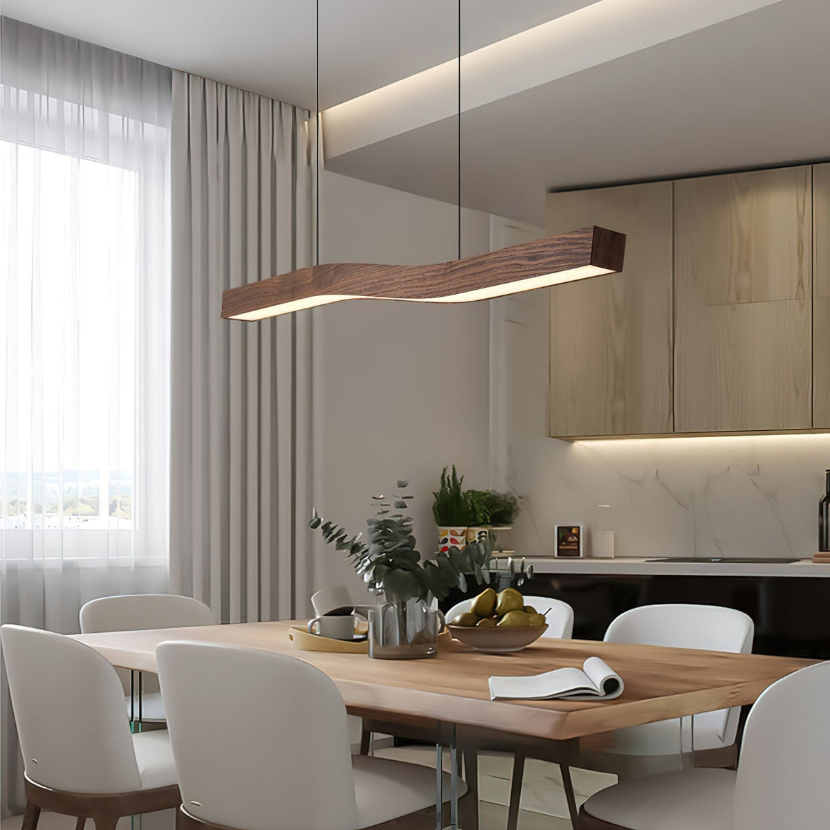 Ylen lampă suspendată din lemn pentru living/cameră de zi/sală de mese, pentru dormitor, în stil nordic