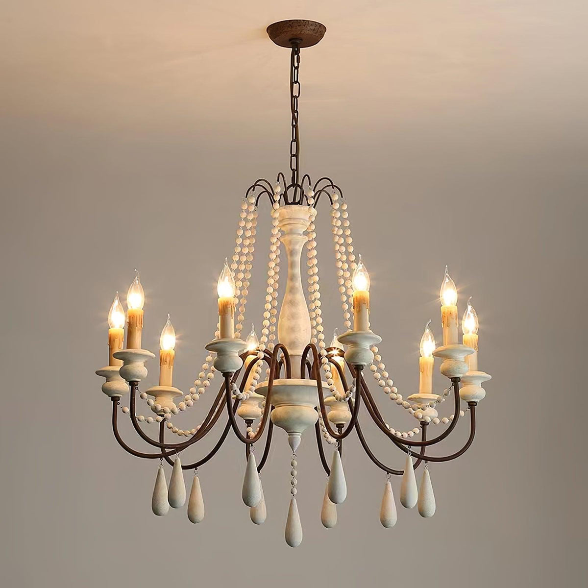 Liorerian candelabru cu Brațe în Formă de Scroll, Stil Rustic