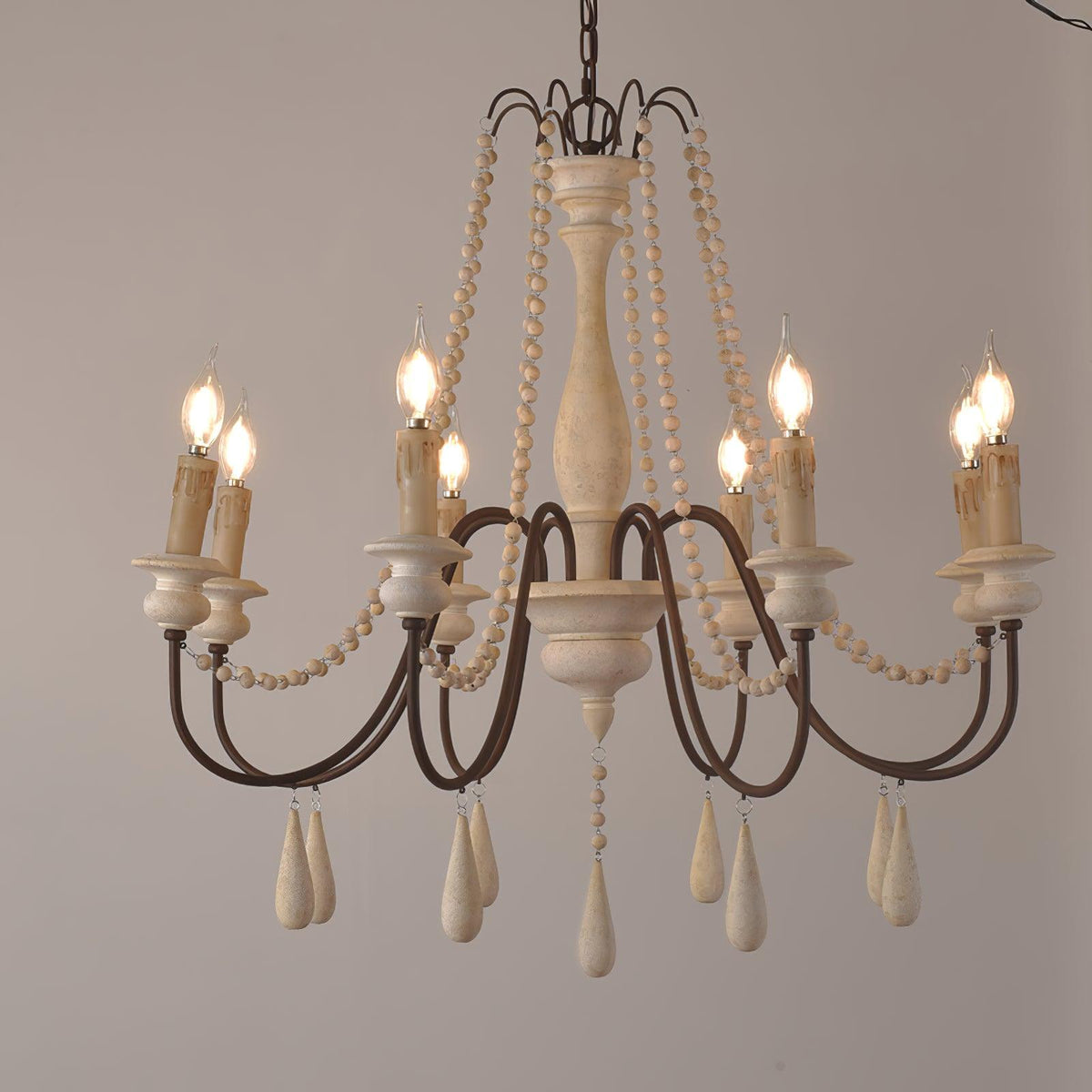 Liorerian candelabru cu Brațe în Formă de Scroll, Stil Rustic