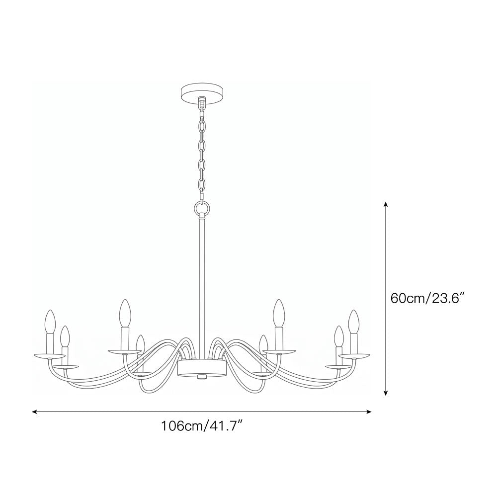 Cirerira candelabru cu ramuri din țesătură