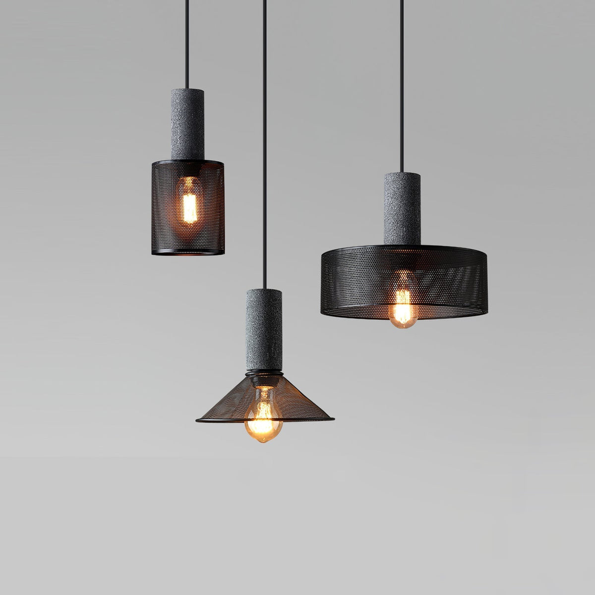 Lumeraine Cement Mesh lampă suspendată