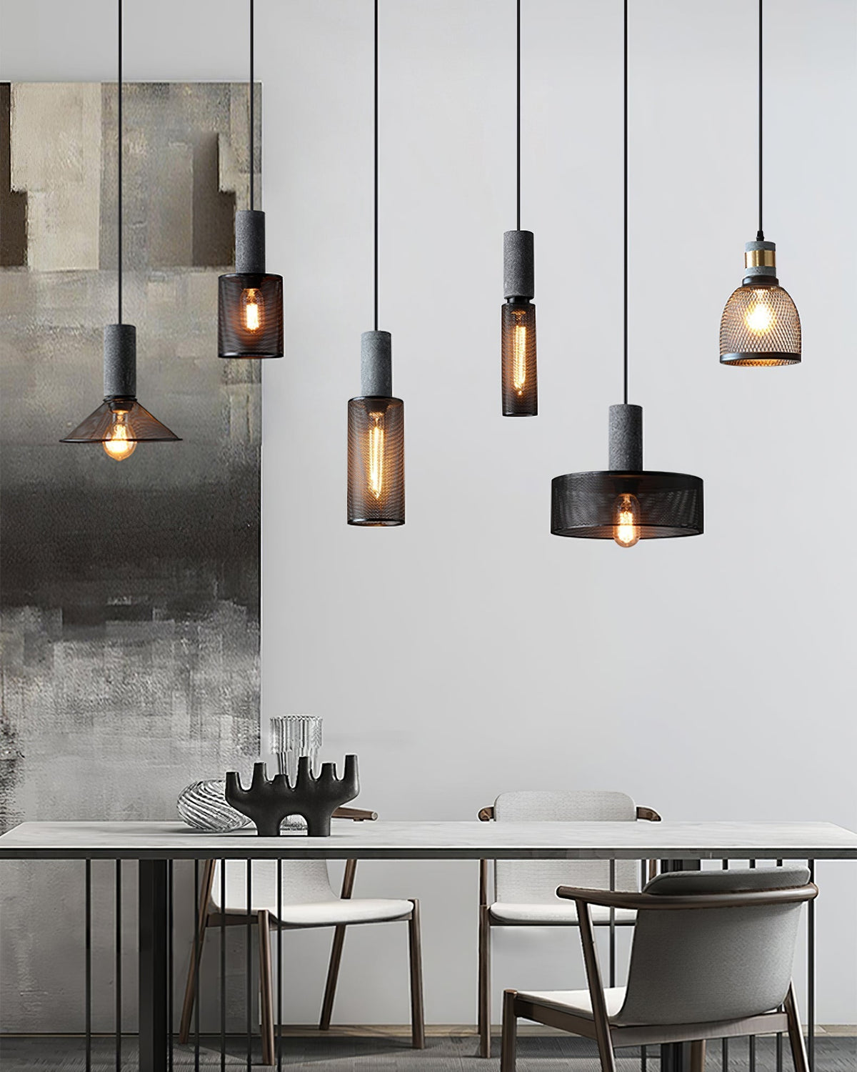 Lumeraine Cement Mesh lampă suspendată