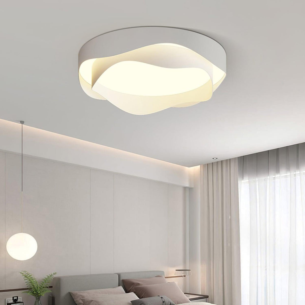Elaisise plafonieră albă, pentru living