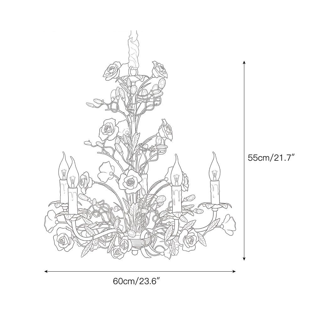 Candelabru Ceramic Rose Vine