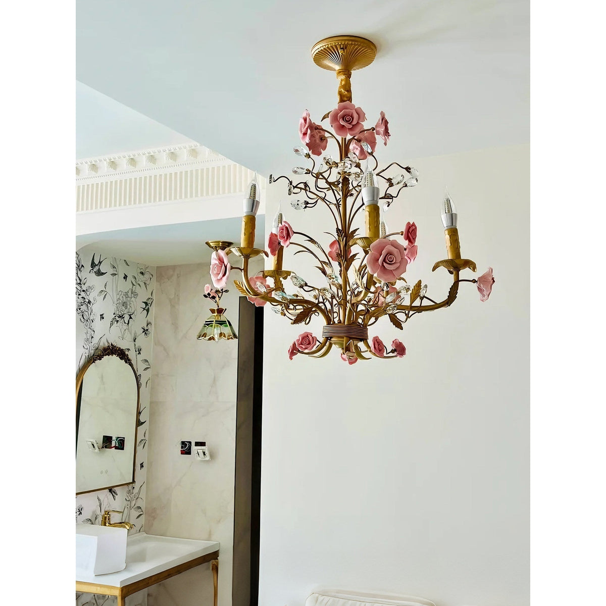 Candelabru Ceramic Rose Vine
