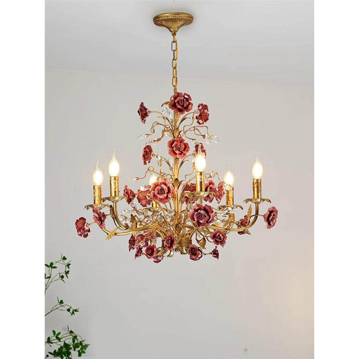 Candelabru Ceramic Rose Vine