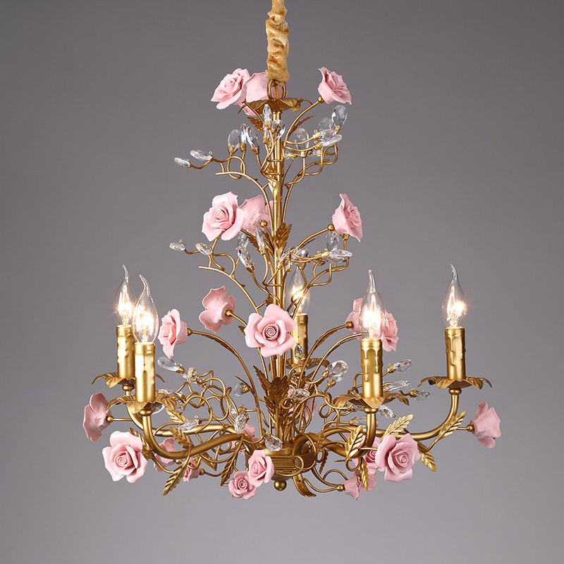 Candelabru Ceramic Rose Vine