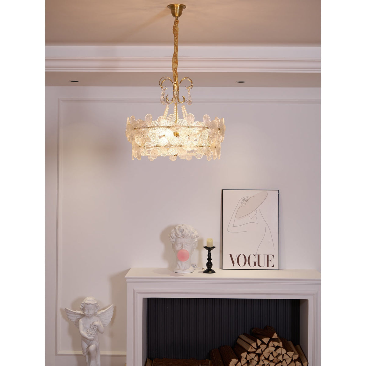 Hydrangea candelabru din sticlă