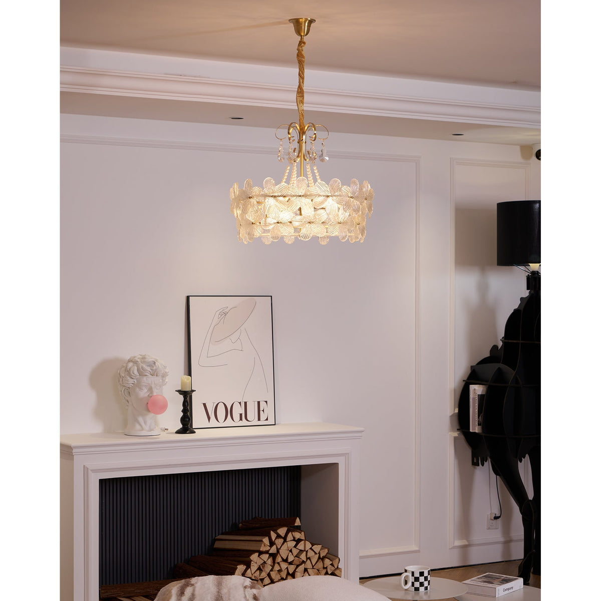 Hydrangea candelabru din sticlă