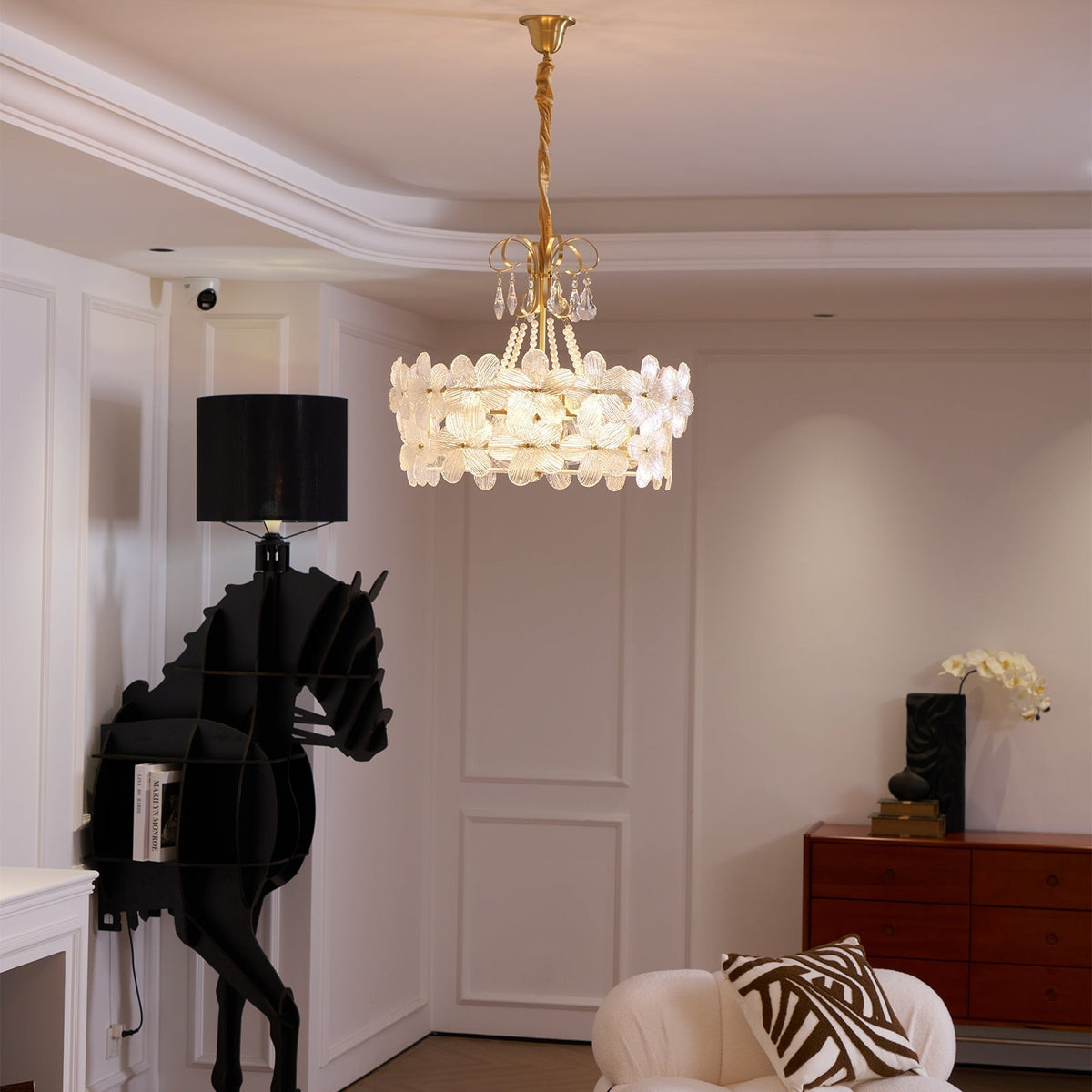 Hydrangea candelabru din sticlă