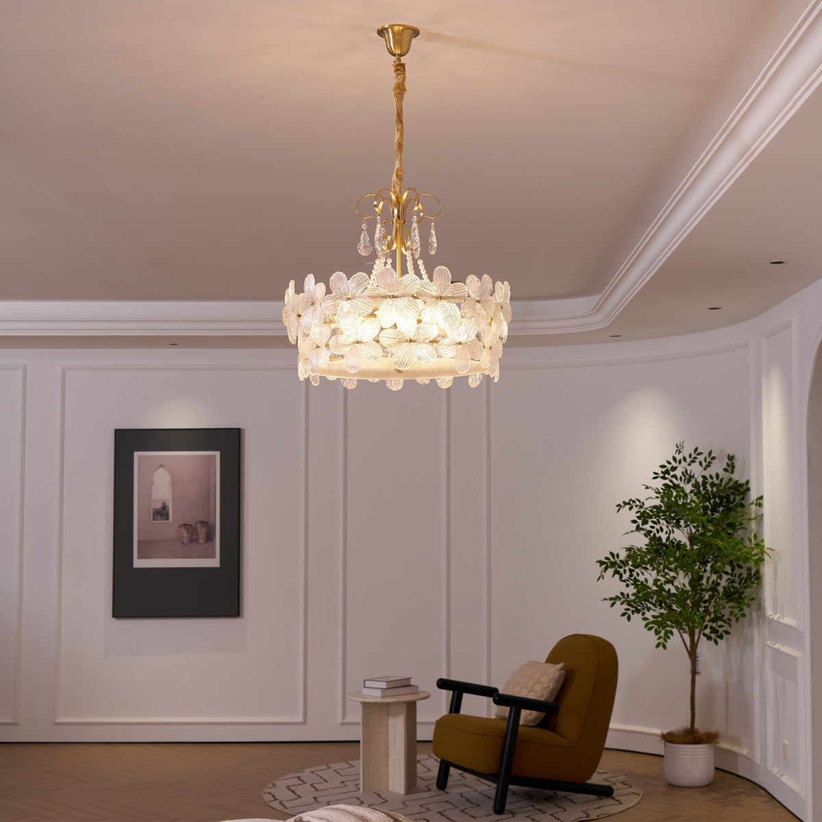 Hydrangea candelabru din sticlă