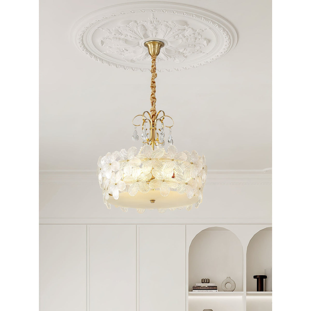 Hydrangea candelabru din sticlă