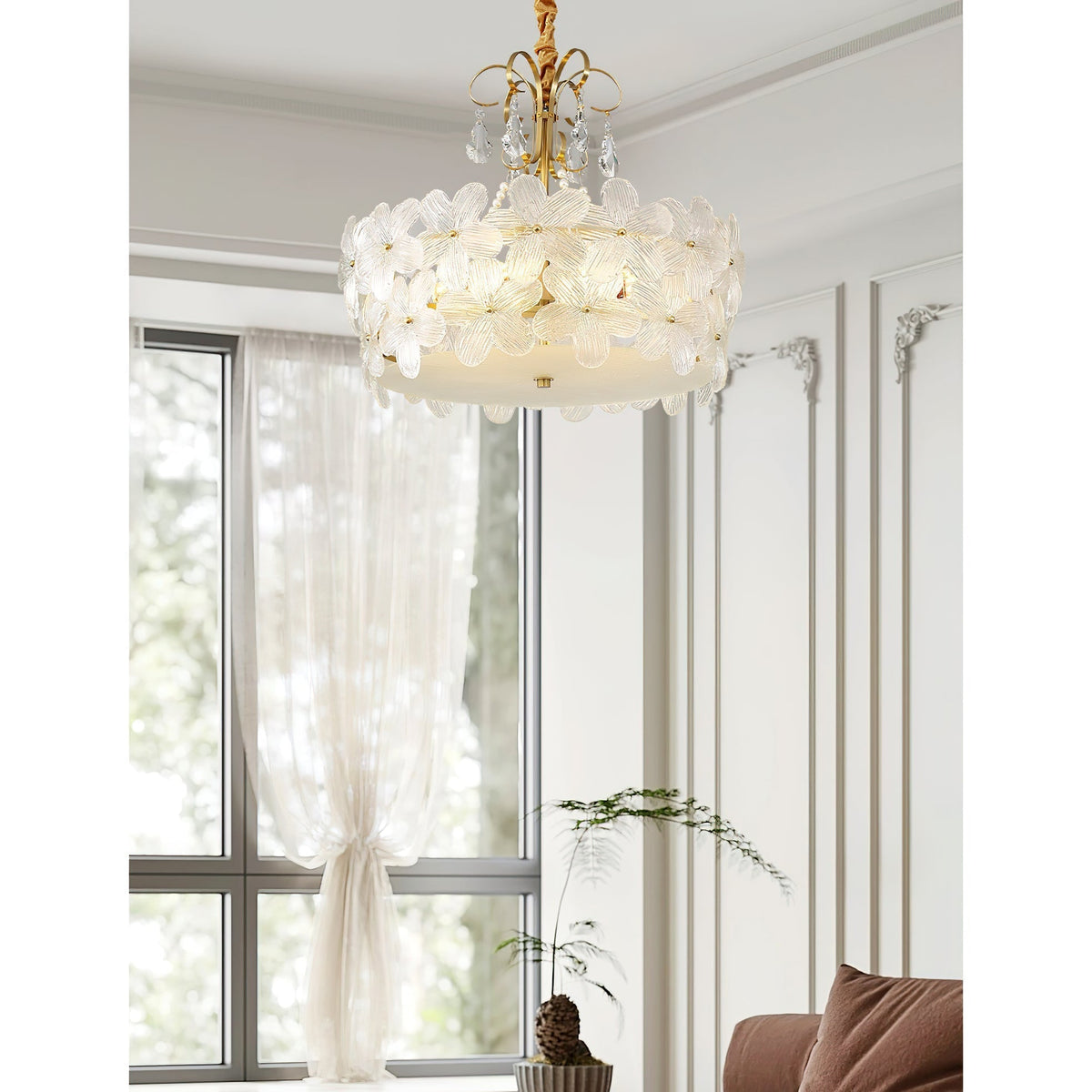 Hydrangea candelabru din sticlă
