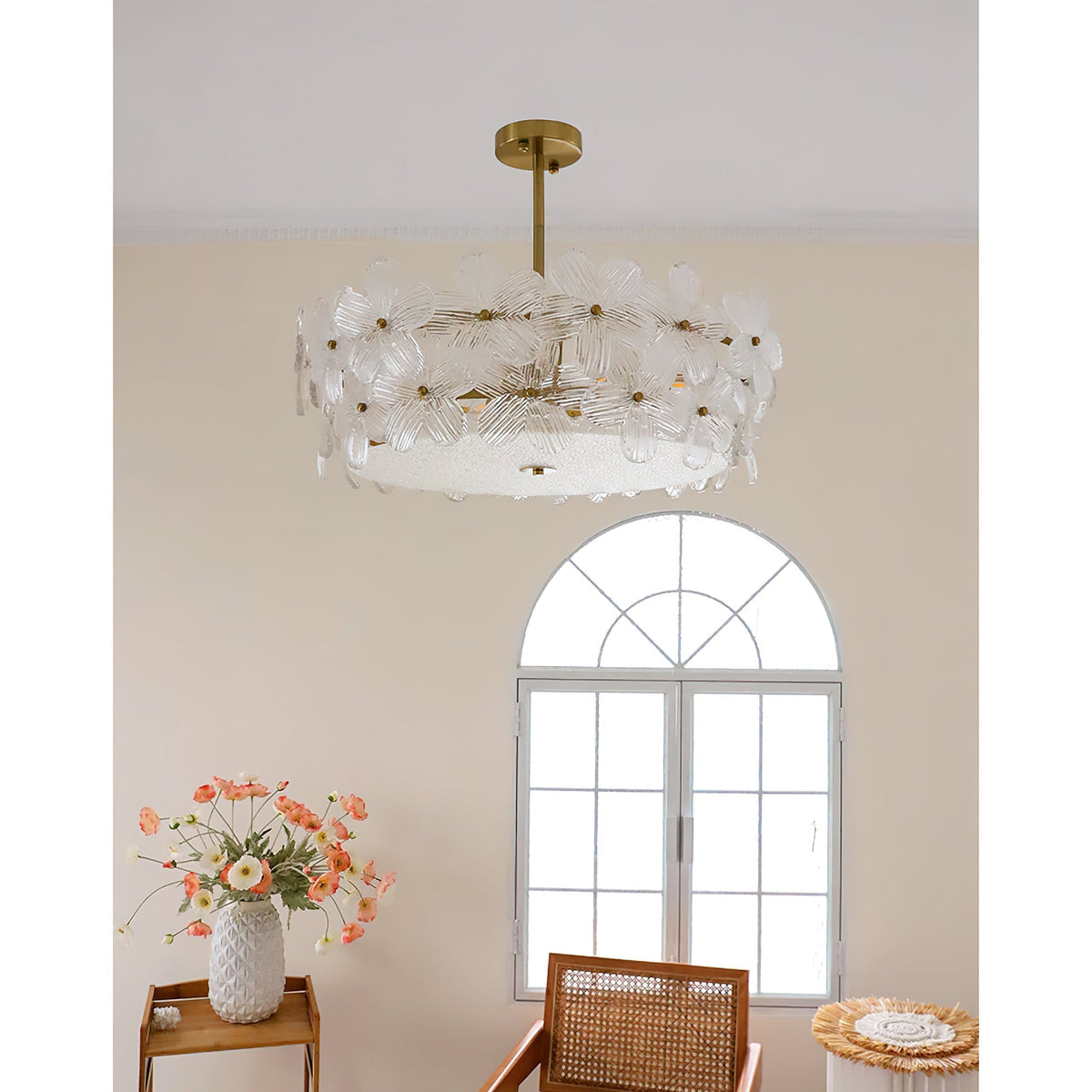 Hydrangea candelabru din sticlă