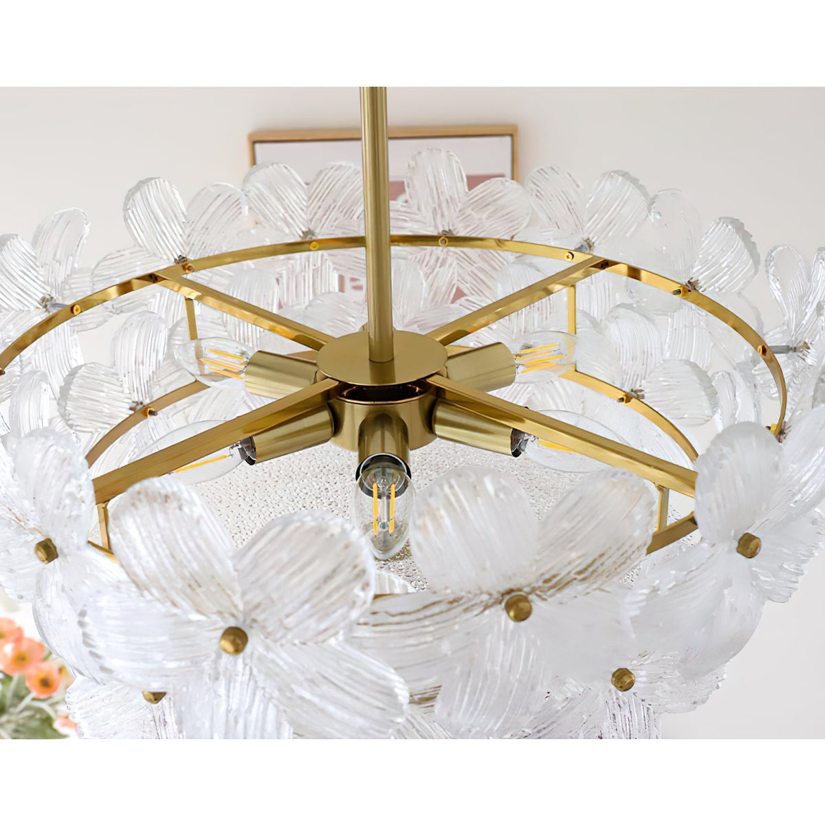 Hydrangea candelabru din sticlă