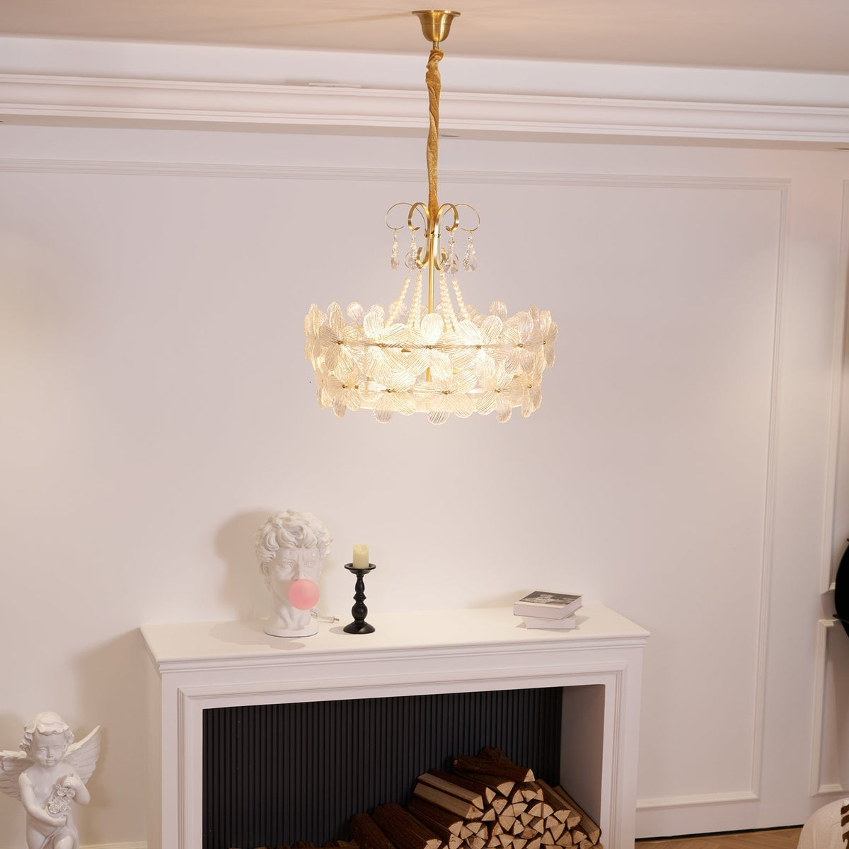 Hydrangea candelabru din sticlă