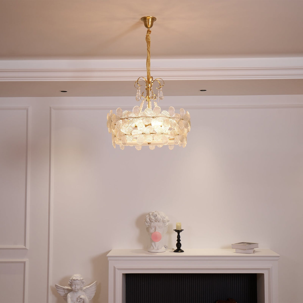 Hydrangea candelabru din sticlă