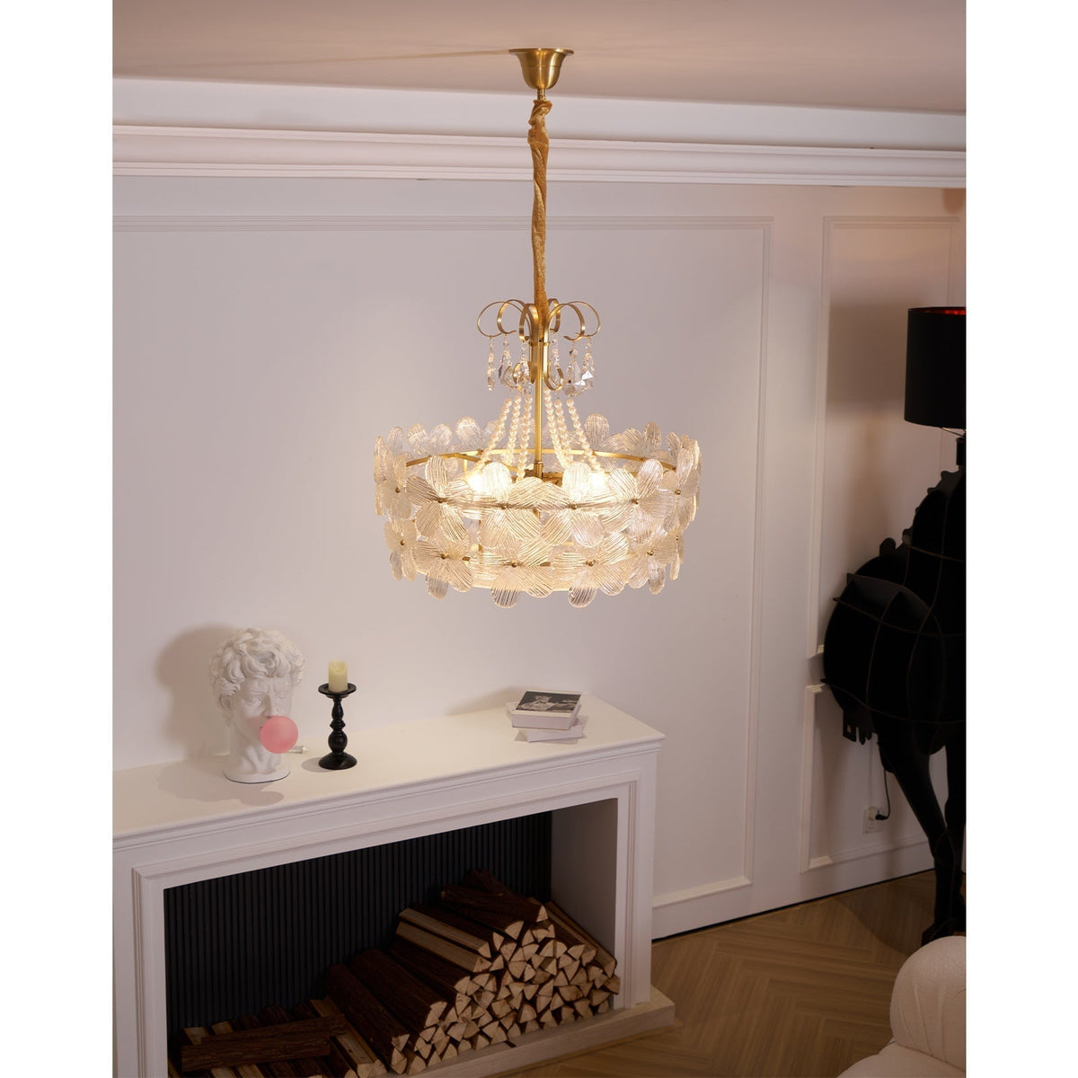Hydrangea candelabru din sticlă