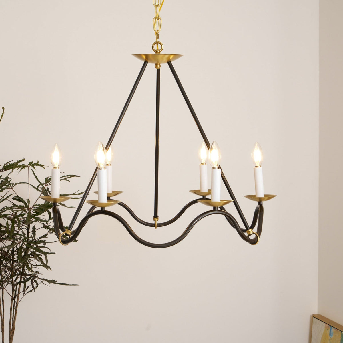 Evenor candelabru din alamă, elegant, vintage