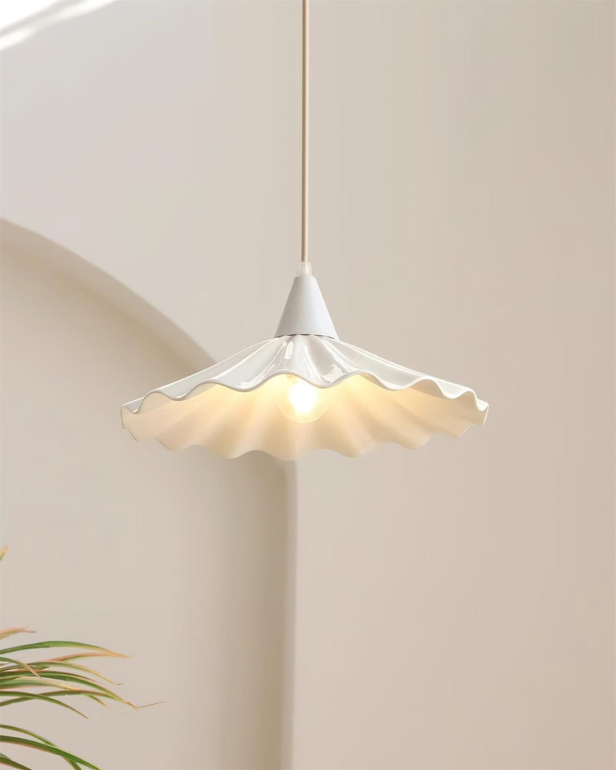 Zavo lampă suspendată albă din ceramică