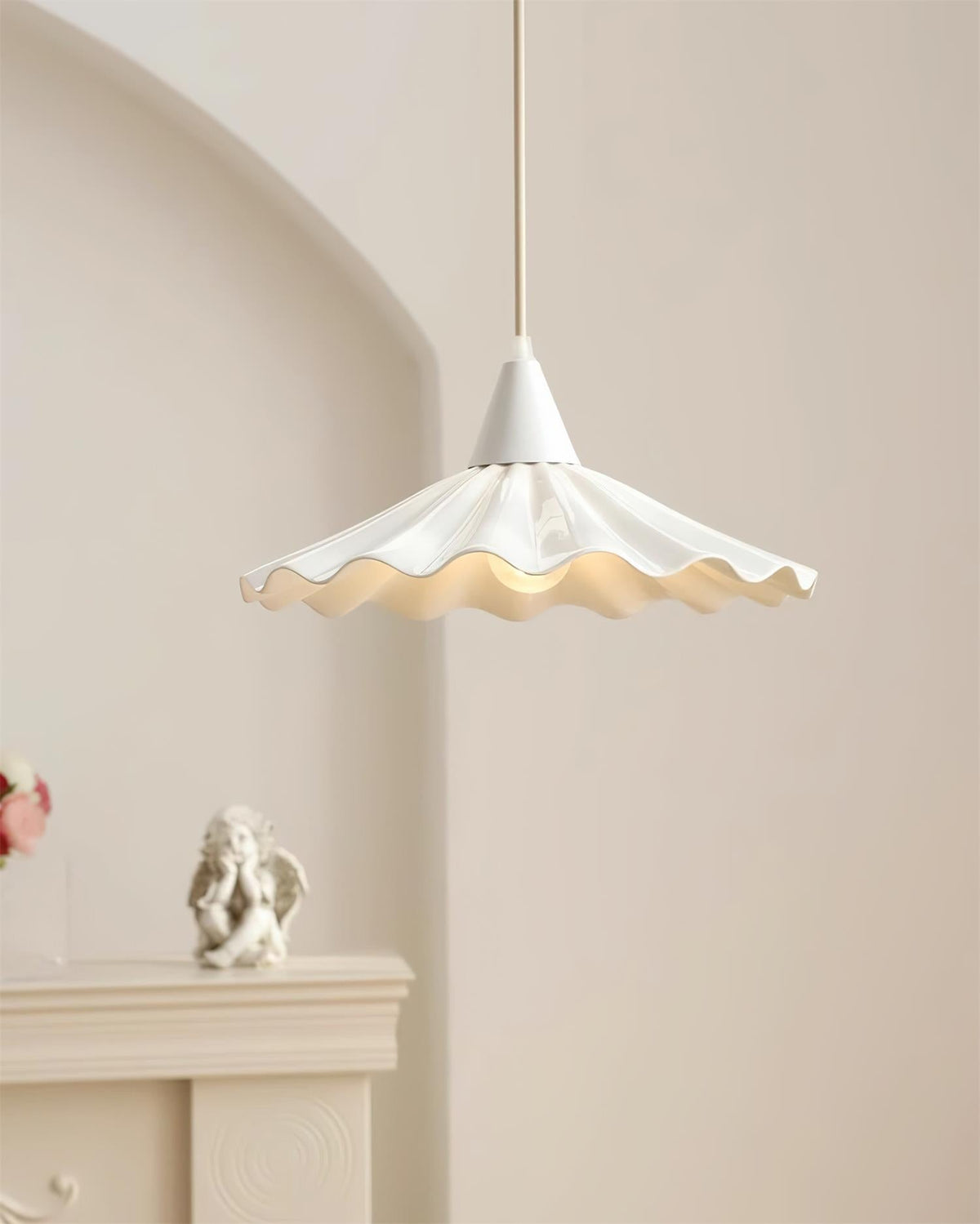 Zavo lampă suspendată albă din ceramică