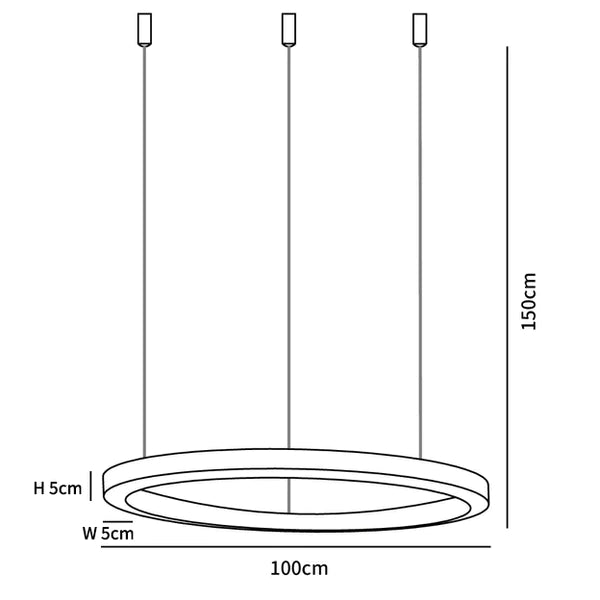 Arisha lampă suspendată LED metal modern Mare cu Inele Multi Reglabilă pentru living/Sufragerie, auriu