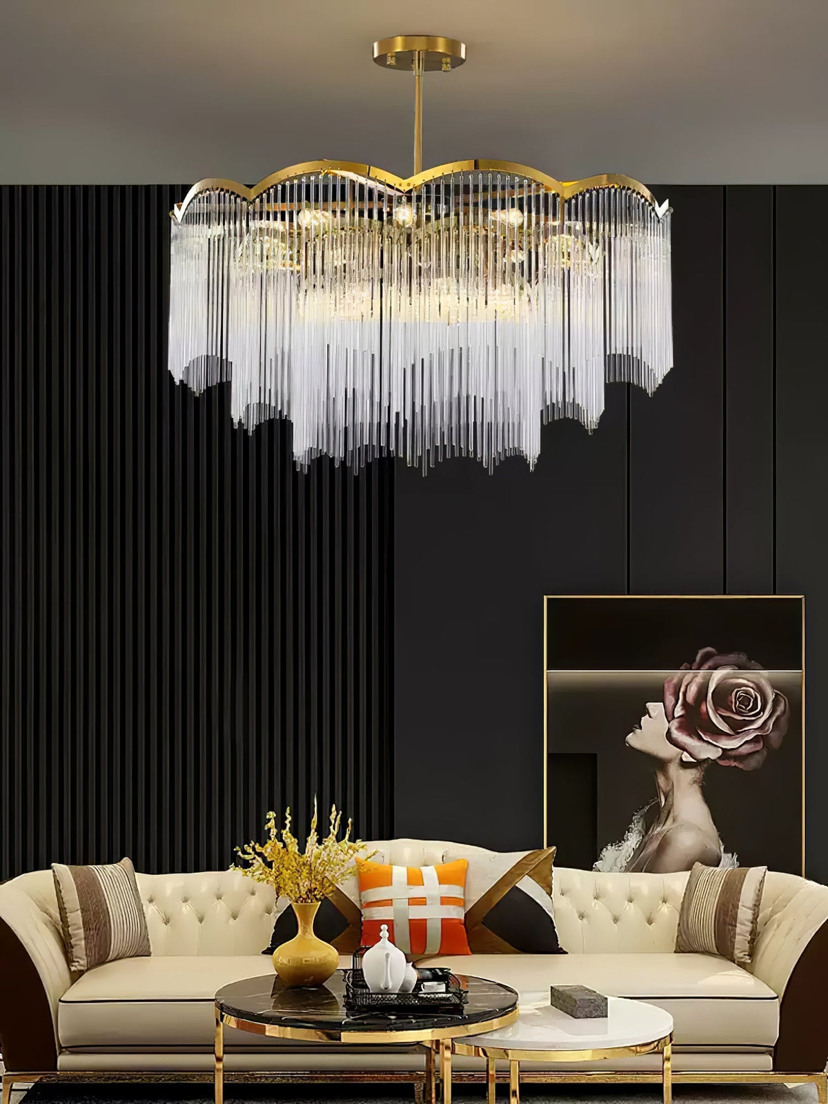 Liorivella candelabru  cu tijă de sticlă în formă de undă