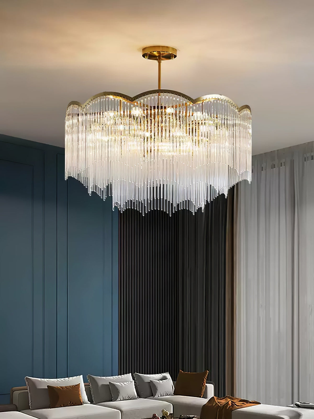 Liorivella candelabru  cu tijă de sticlă în formă de undă