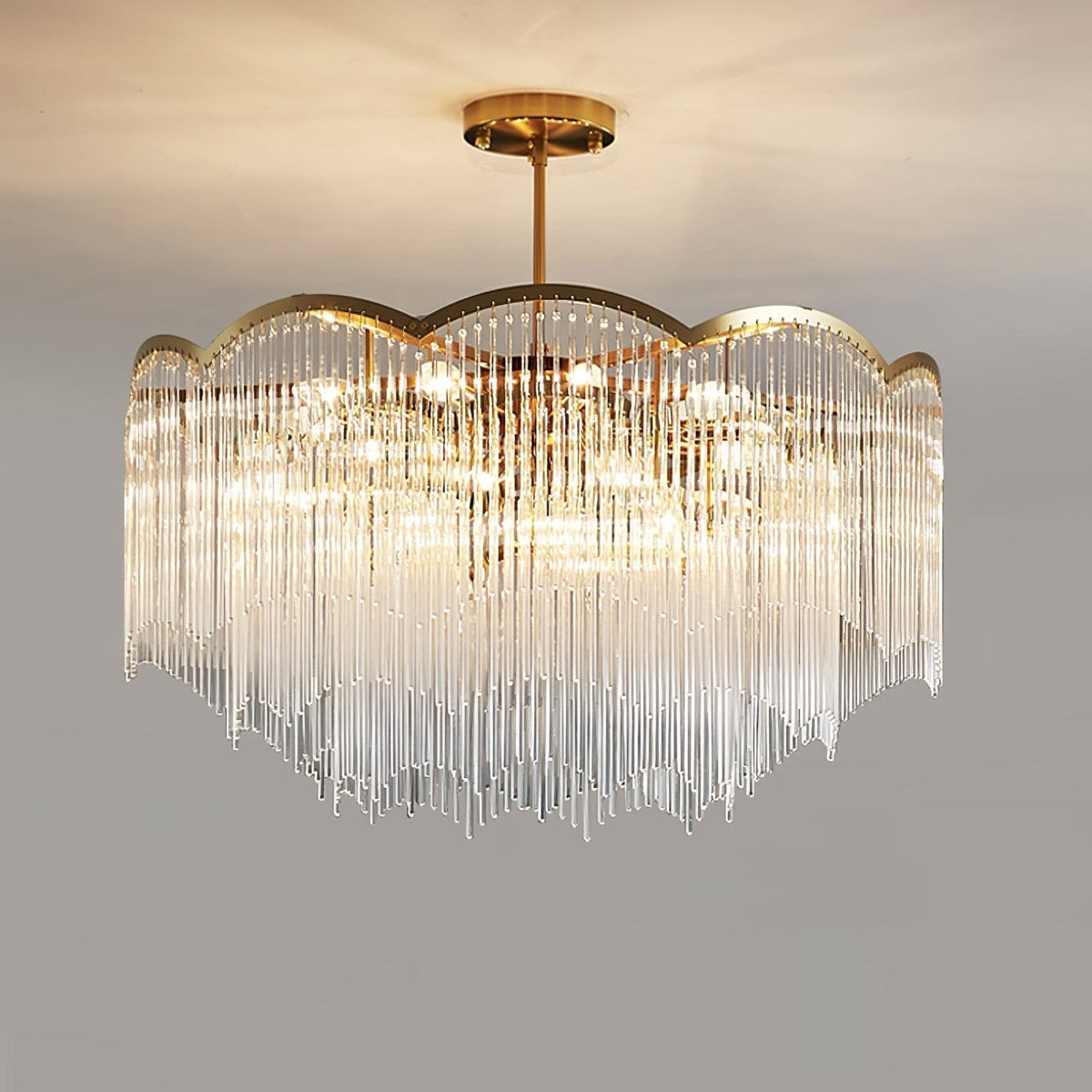 Liorivella candelabru  cu tijă de sticlă în formă de undă
